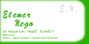 elemer mego business card